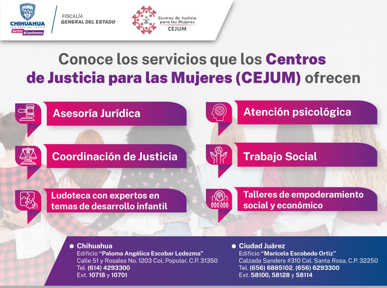 Ofrece CEJUM atención integral a víctimas de violencia de género