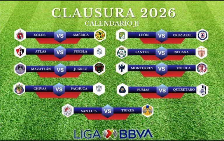 CALENDARIO DE LA JORNADA 1 DEL CLAUSURA 2026: PARTIDOS Y HORARIOS ...